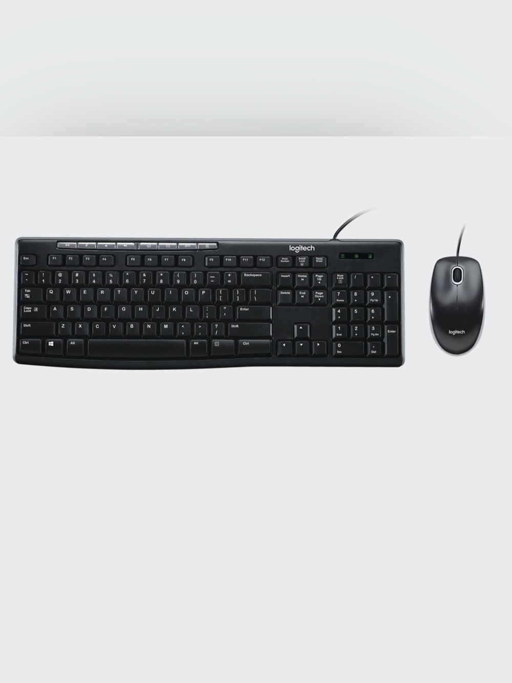 NEW in Box-Logitech MK200 Media Wired Keyboard and Mouse Combo - Black